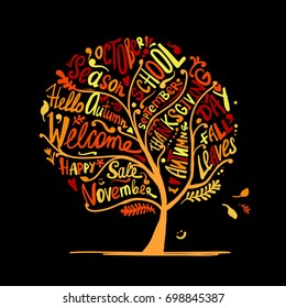 Autumn tree for your design