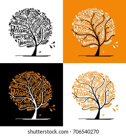 Autumn tree for your design