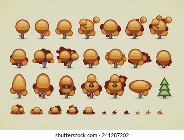 Autumn trees collection
