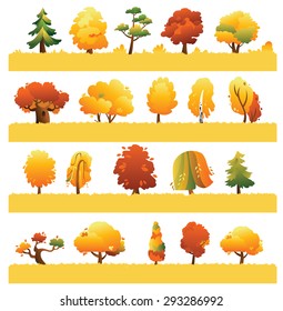 Autumn trees collection