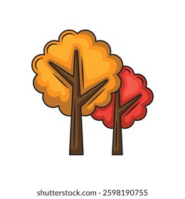 Autumn Trees icon design. Vector design
