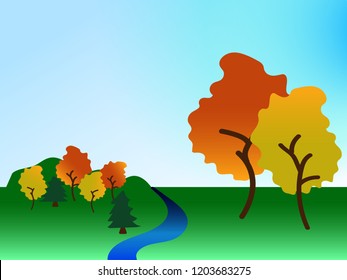 Autumn trees landscape