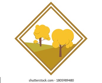 Autumn trees paper cut. Autumn time. Design a template for invitations, leaflets and greeting cards. Vector illustration