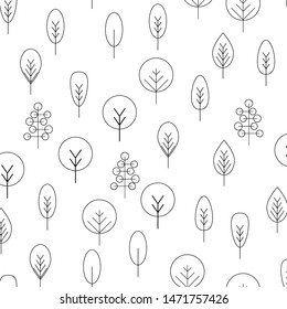 Autumn trees pattern background illustration