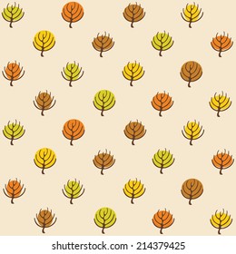 Autumn trees pattern for design wrapping paper, scrap booking, textiles, sites