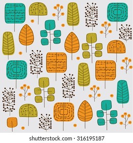 Patrón sin fisuras de los árboles de otoño