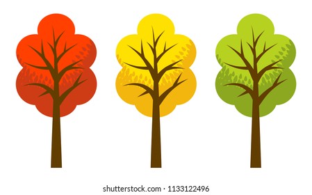 Autumn trees - three color variation