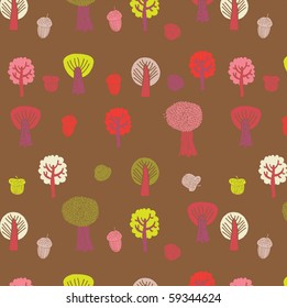 Autumn trees, vector background