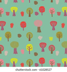 Autumn trees, vector background
