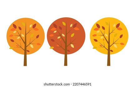 diseño de ilustración vectorial de árboles de otoño