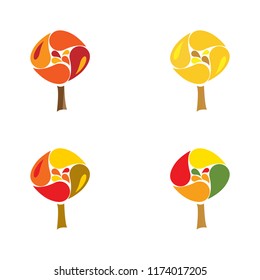 Autumn trees.Vector illustration. 