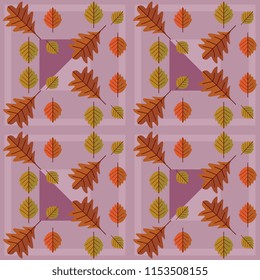 Autumn trendy leaves pattern for baby textile vector illustration