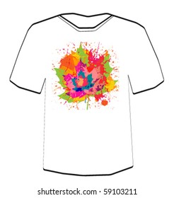 Autumn. T-shirt design template. Editable