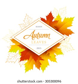 Autumn typographic. Fall leaf. Vector illustration EPS 10