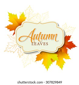 Autumn typographic. Fall leaf. Vector illustration EPS 10