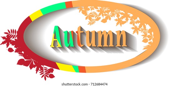 Autumn typographic. Fall leaf. Vector illustration