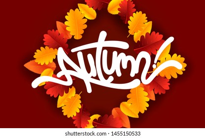 Autumn Typography with Element Autumn