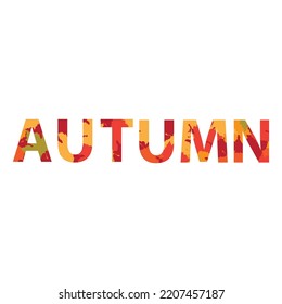 Autumn typography with leaves illustration, vector artwork
