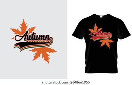 Autumn Typography T shirt Design Template 