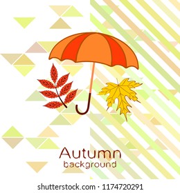 autumn umbrella falling leaves autumnal vector background
