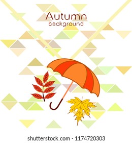 autumn umbrella falling leaves autumnal vector background