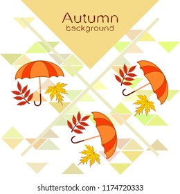 autumn umbrella falling leaves autumnal vector background