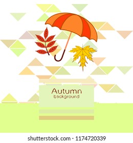 autumn umbrella falling leaves autumnal vector background