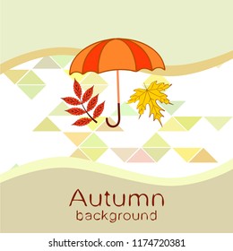 autumn umbrella falling leaves autumnal vector background