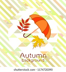 autumn umbrella falling leaves autumnal vector background
