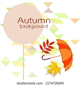 autumn umbrella falling leaves autumnal vector background