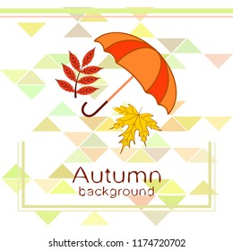 autumn umbrella falling leaves autumnal vector background