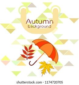 autumn umbrella falling leaves autumnal vector background