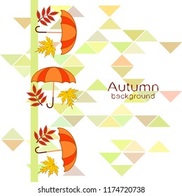 autumn umbrella falling leaves autumnal vector background