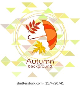 autumn umbrella falling leaves autumnal vector background