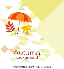 autumn umbrella falling leaves autumnal vector background
