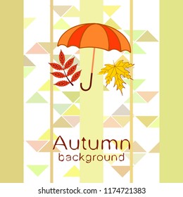 autumn umbrella falling leaves autumnal vector background