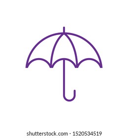 Autumn umbrella outline vector icon