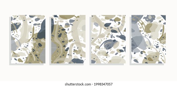 Autumn vector abstract background set with drawing elements
