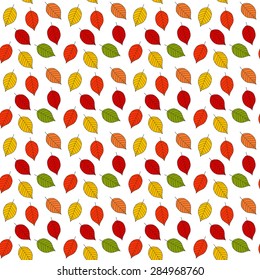 Autumn vector background with colorful falling leaves