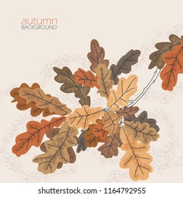 Autumn vector background with colorful leaves