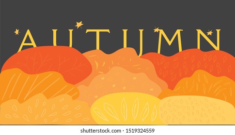 Autumn vector background design . Seasonal lettering. web banner template. vector illustration, banner, cartoon, template.

