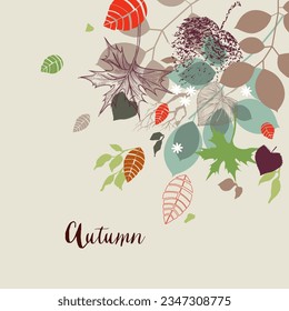 Fondo vectorial otoñal con hojas caídas