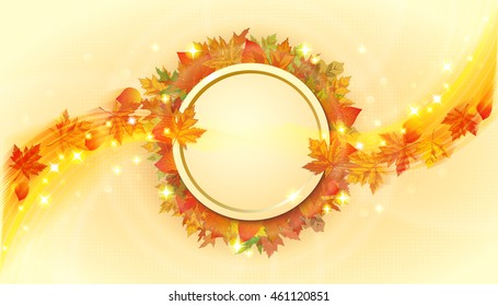 Autumn vector background with fallen leaves.