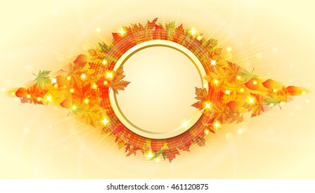 Autumn vector background with fallen leaves.