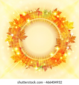 Autumn vector background with fallen leaves.