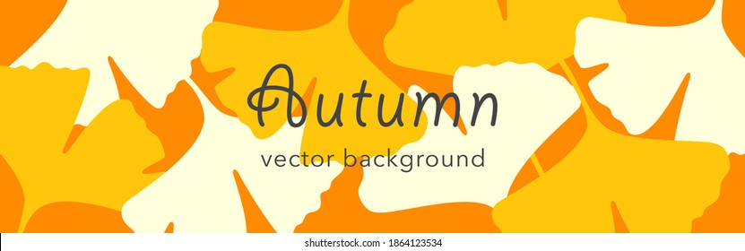 Autumn vector background with ginkgo leaves for social media posts, banners, card design, etc.
