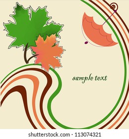 Autumn vector background with leaves