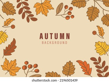 autumn vector background with leaves in a circle