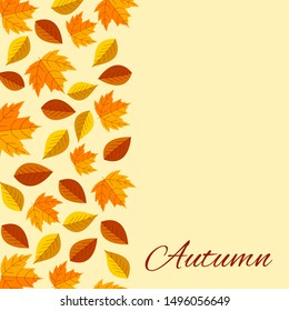 Autumn vector background with leaves. Perfect for autumn themed greeting cards