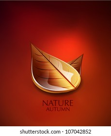 Autumn vector background with orange leaf composition